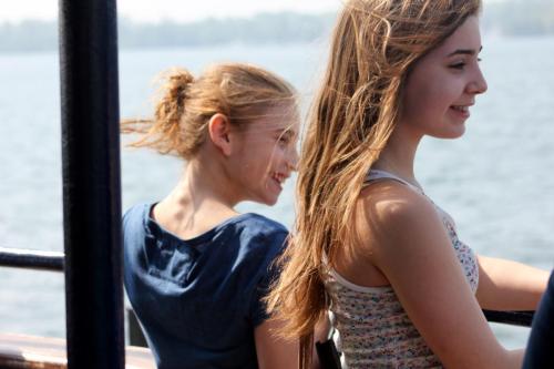 Two students riding ferry to Toronto Island