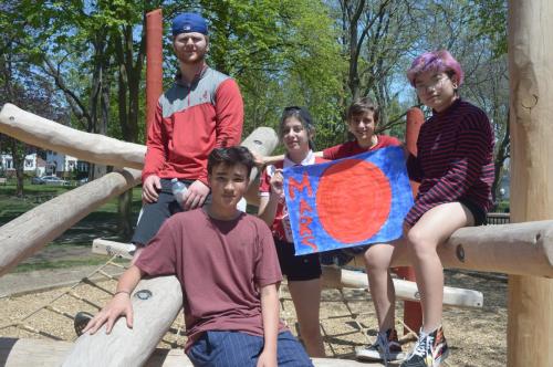 Student group with House Mars sign