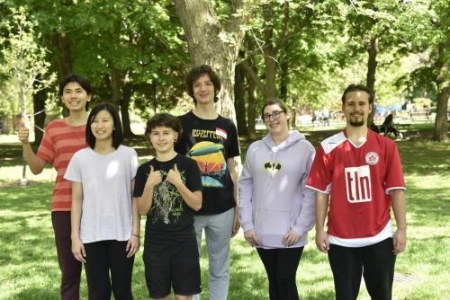 Group of students standing together in the park