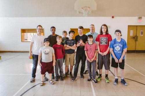 Student group in the gymnasium